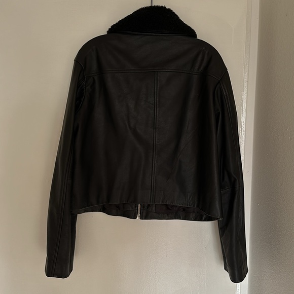 STAUD Lenora Black Leather Jacket - size Small - Picture 8 of 9